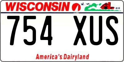 WI license plate 754XUS