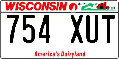 WI license plate 754XUT