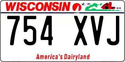 WI license plate 754XVJ