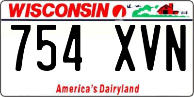 WI license plate 754XVN