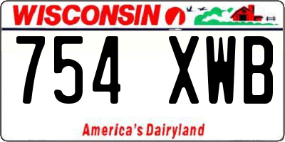 WI license plate 754XWB