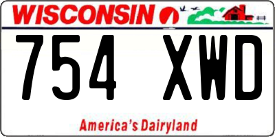 WI license plate 754XWD