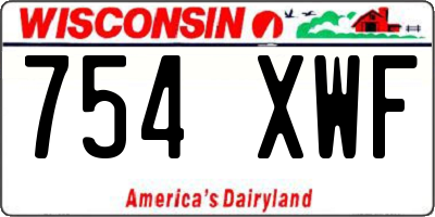 WI license plate 754XWF