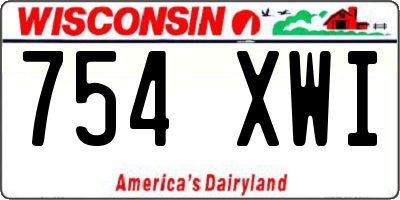 WI license plate 754XWI