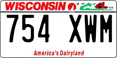 WI license plate 754XWM