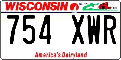 WI license plate 754XWR