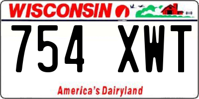 WI license plate 754XWT
