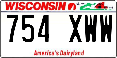 WI license plate 754XWW