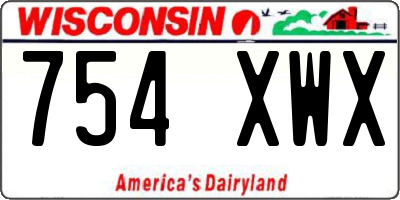 WI license plate 754XWX