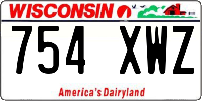 WI license plate 754XWZ