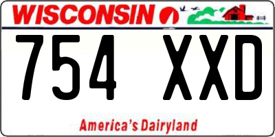 WI license plate 754XXD