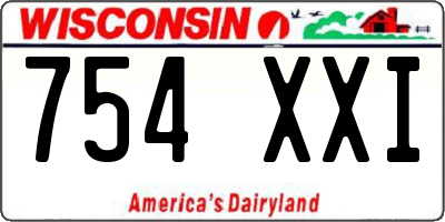 WI license plate 754XXI