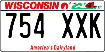 WI license plate 754XXK