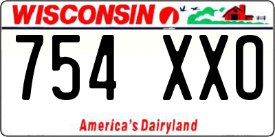 WI license plate 754XXO