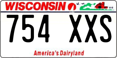 WI license plate 754XXS