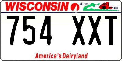 WI license plate 754XXT