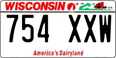 WI license plate 754XXW
