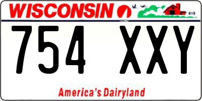 WI license plate 754XXY