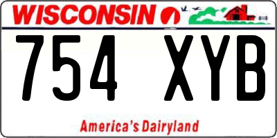 WI license plate 754XYB