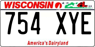 WI license plate 754XYE