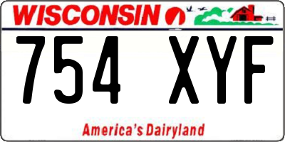 WI license plate 754XYF