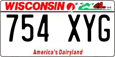 WI license plate 754XYG