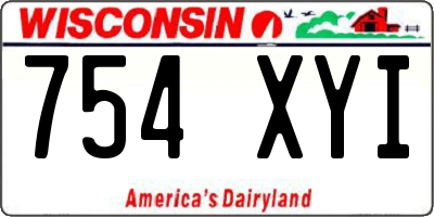 WI license plate 754XYI