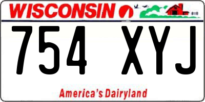 WI license plate 754XYJ