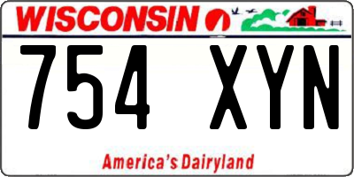 WI license plate 754XYN
