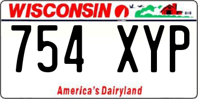 WI license plate 754XYP