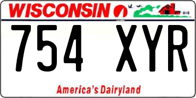WI license plate 754XYR