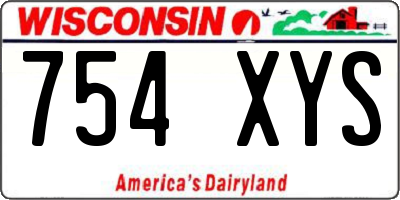 WI license plate 754XYS