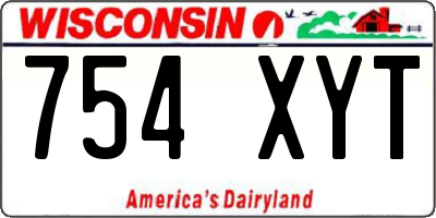 WI license plate 754XYT