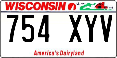 WI license plate 754XYV