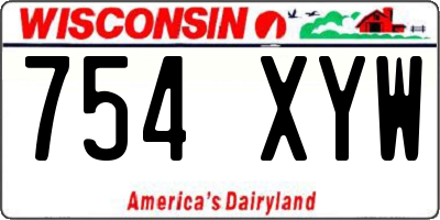 WI license plate 754XYW