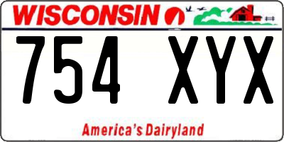 WI license plate 754XYX