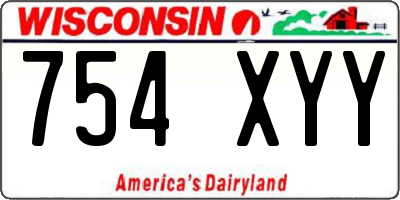 WI license plate 754XYY