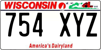 WI license plate 754XYZ