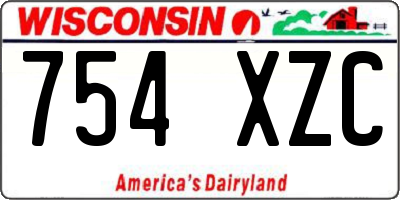 WI license plate 754XZC
