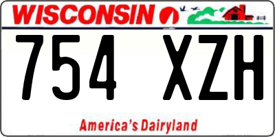 WI license plate 754XZH