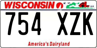 WI license plate 754XZK