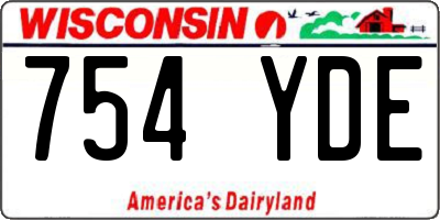 WI license plate 754YDE