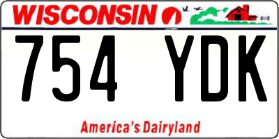 WI license plate 754YDK