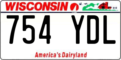 WI license plate 754YDL