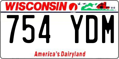 WI license plate 754YDM