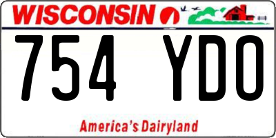 WI license plate 754YDO