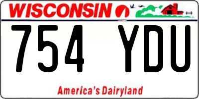 WI license plate 754YDU