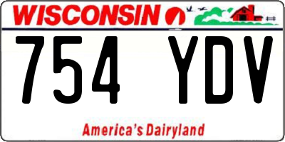 WI license plate 754YDV
