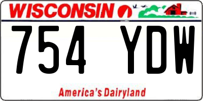 WI license plate 754YDW