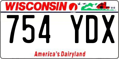 WI license plate 754YDX
